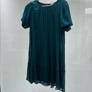 DKNY, 4, flowy mini dress, forest green